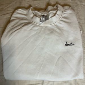 White cropped crew neck